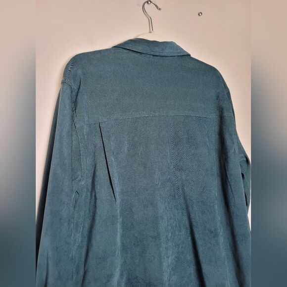 Vintage Classic Elements Stretch Chore Shirt Jacket Faux Suede Green Medium - Picture 11 of 13